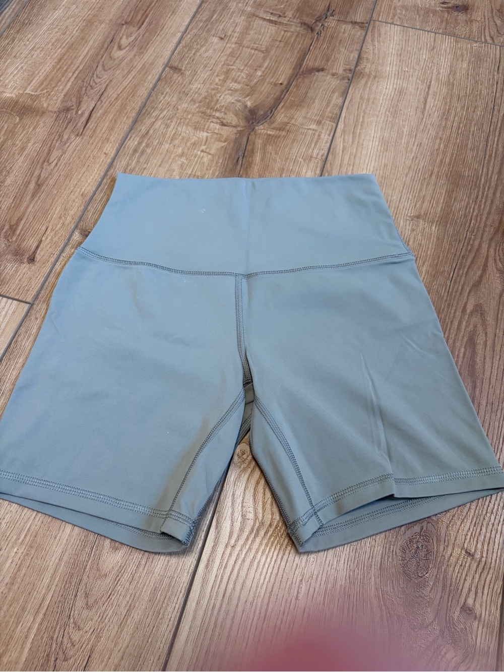 High-Waist Women's Active Shorts in Sage Green